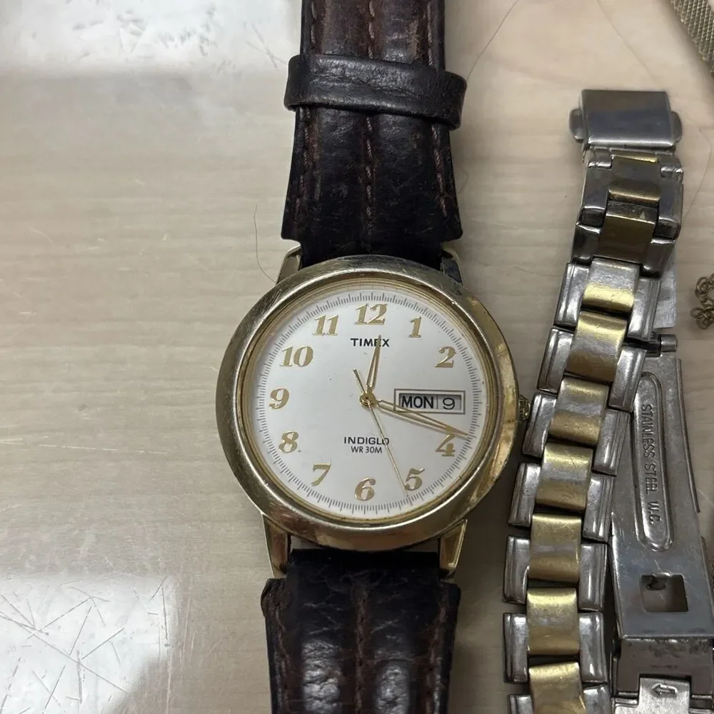Vintage Timex Watch Lot  Of 9 For Parts Untested!